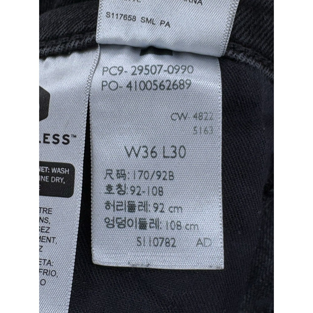 Levi's 502 Premium Taper Fit Jeans Mens 36x30 Black Knight Stretch (29" Inseam) - Picture 5 of 12